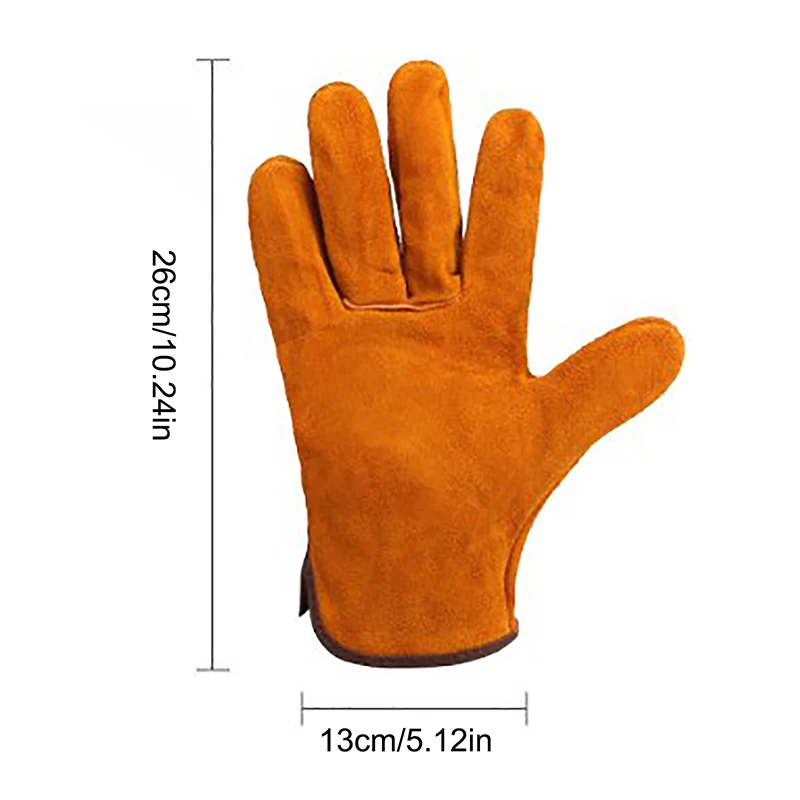 Guantes de trabajo para hombre, piel vacuno suave, conductor, caza, conducción, granja, jardín, guantes de protección de soldadura, resistentes al desgaste y protección fuerte