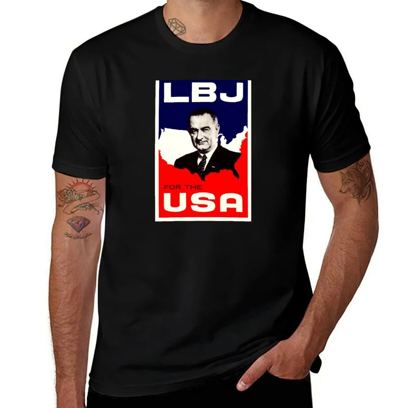 1964 LBJ for the USA T-Shirt All Match Basic Short Sleeve Top