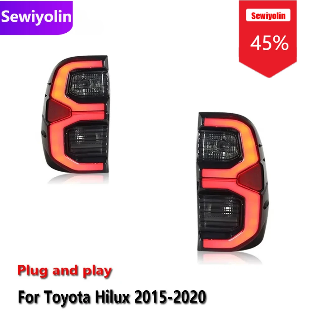 

Car DRL LED Tail Light Assemblies For Toyota Hilux REVO 2015-2020 Auto Fog DRL Brake Turn Signal Lamp Plug And Play