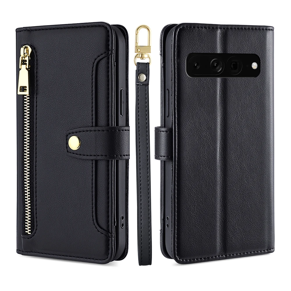 Case for Google Pixel 8 Pro 7A 7 6 5A 4A 5 4A 3 3A 2 XL Crossbody Phone Case Ladies Card Slots Wallet  Flip Cover with 2 Strap