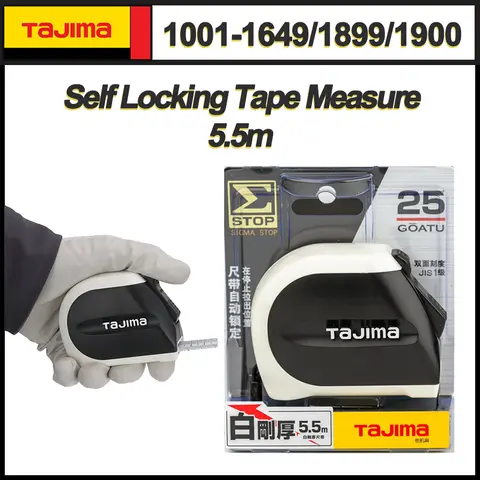 TAJIMA Självlåsande Måttband 5,5M 25mm Metrisk Högprecisionslinjal Mätverktyg 1001-1649/1899/1900 8 best sales meter tajima - №2