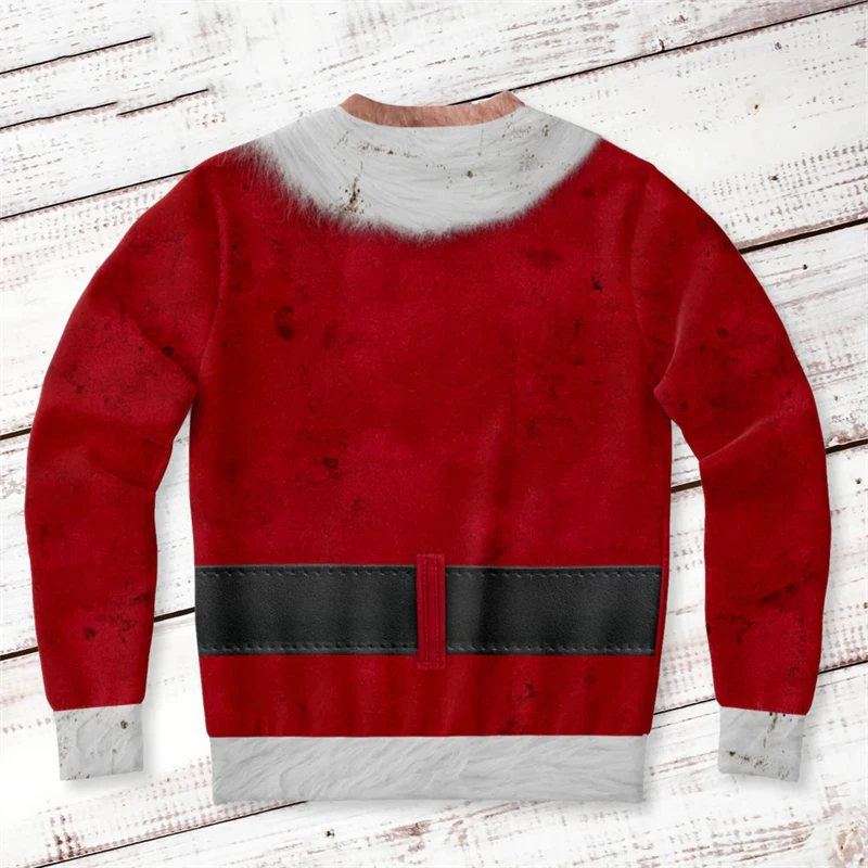 Funny Cosplay Muscle Santa Claus Ugly Sweater Festival Personality Humour Pullover Sweatshirt Christmas Clothing Fashion Top