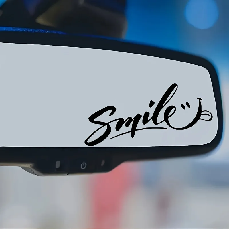 Smile Face Sticker Happy Emoji Vinyl Decal Car Window Rearview Mirror Laptop Fridge Decor Durable Auto Gift