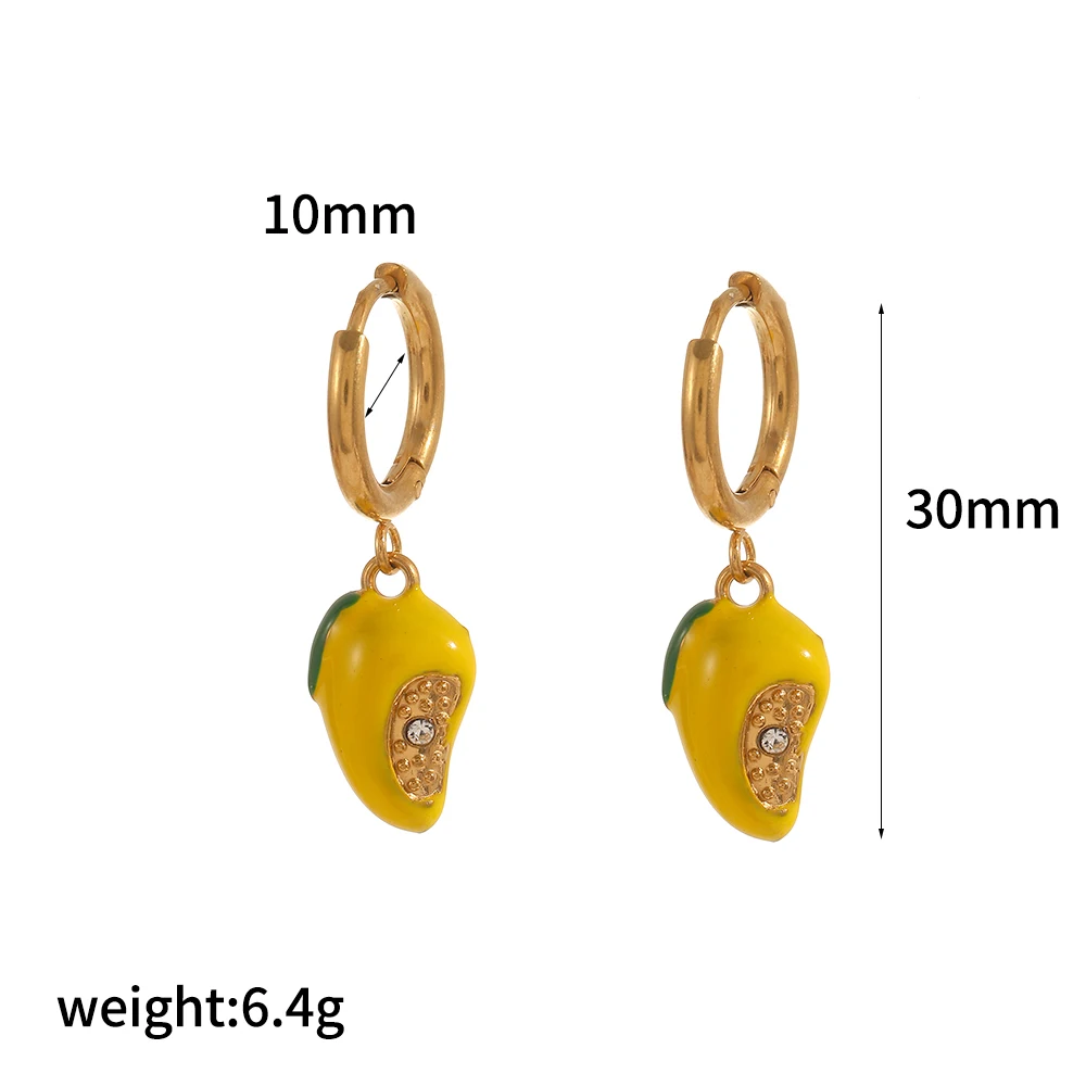 Modische Persönlichkeit Edelstahl-Ohrringe Damen Emaille Chili-Pfeffer-Kirsche Schmuck DIY Niedliche Accessoires – Detail 9
