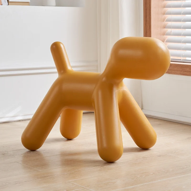 Silla nórdica de modelado de perros para niños, taburete pequeño sencillo para el hogar y la sala de estar, asiento de animales de ocio, taburete de dibujos animados para guardería, muebles