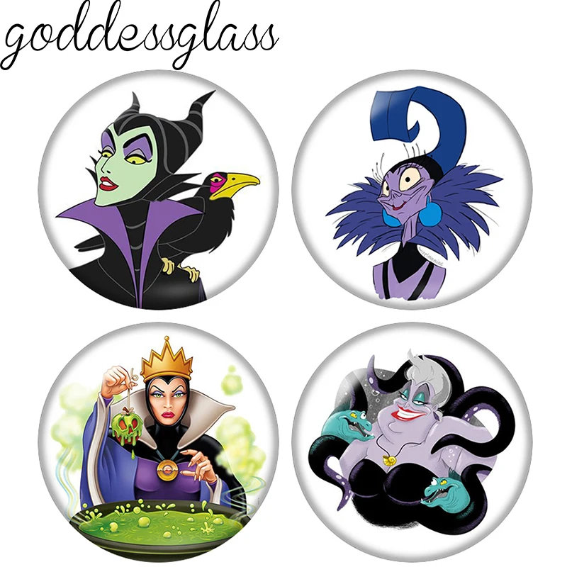 Disney Evil characters Evil Queen Vanessa 12mm/18mm/20mm/25mm Round photo glass cabochon flat back Making findings for bracelets