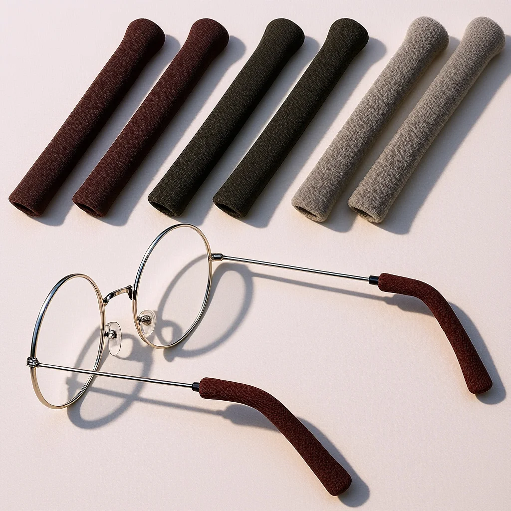 

3Pairs Glasses Arm Sleeves Knitting Ear Cushions Soft Nonslip Temple Pads for Eyeglass Ear Grip Comfortable Covers