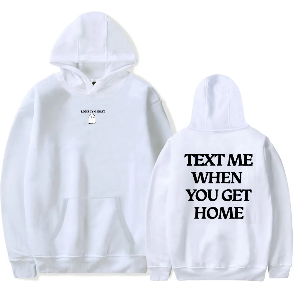 Lonely Ghost Text Me When You Get Home Hoodies Women/Men Casual Pockets Hoodie Autumn Long Sleeve Sweatshirt Youth Y2k Sudaderas