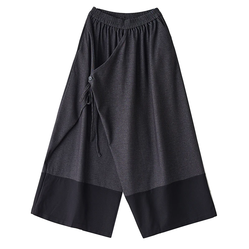 Pantaloni larghi a gamba larga Primavera Autunno Coreano Sle Nuovi pantaloni drappeggiati taglie forti Gonna per donna Taglio dritto l Vita