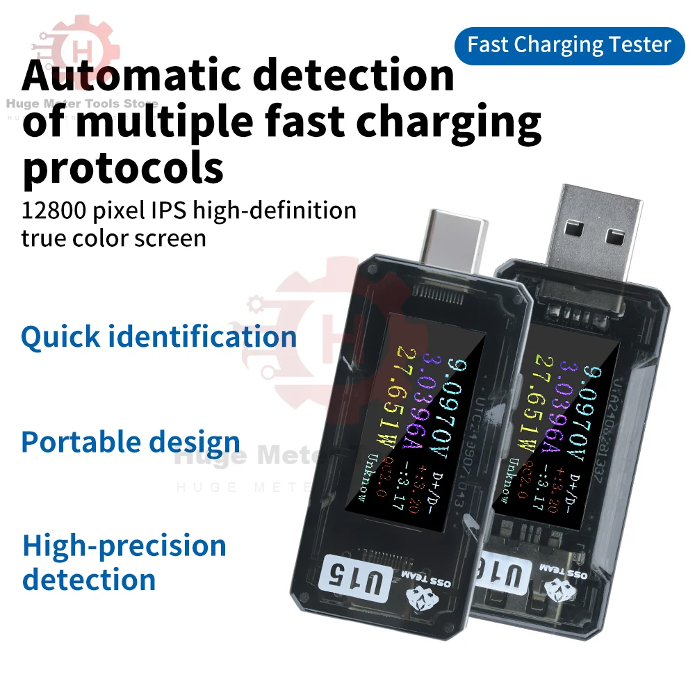

Power Meter DC 4-25V 5A Fast Charging Detector 0.96-inch USB Type-C Tester Real-Time Monitoring PD QC 3.0 Compatible