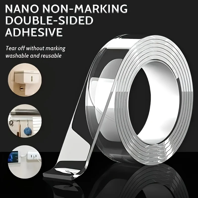 Heavy‑Duty Reusable Nano Tape | Strong Adhesion, Multi‑Surface Use, For Crafts & Decor