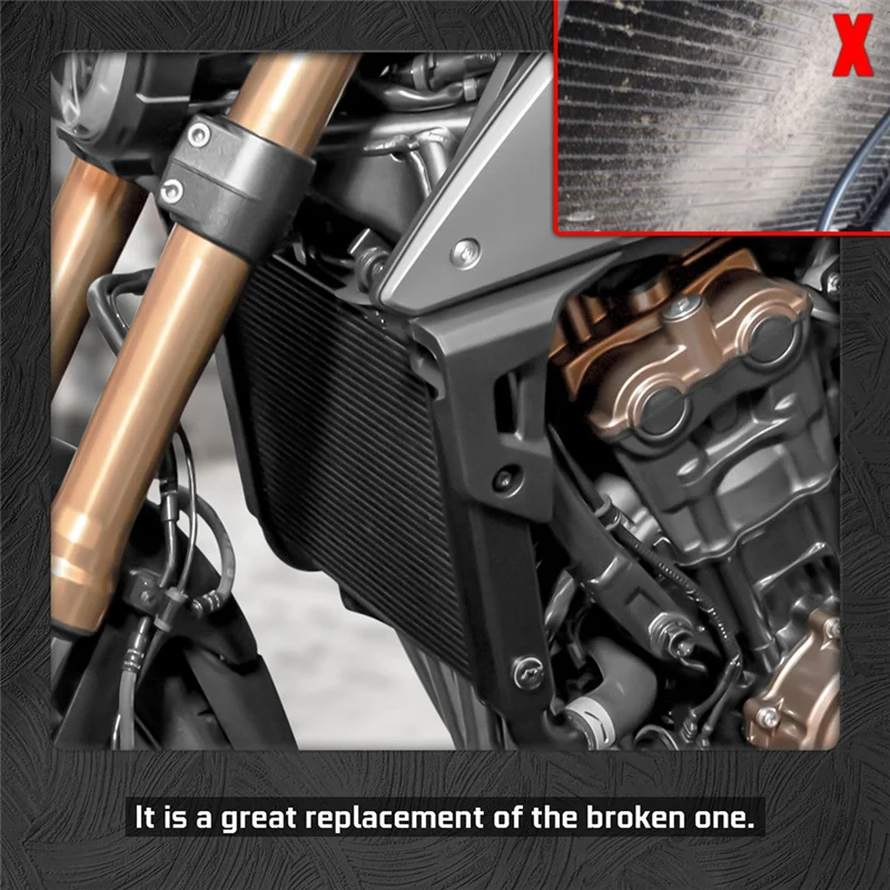 

AEE5-Motorcycle Cooler Protect Water Tank Assembly Engine Radiator Accessories Parts For Honda CB CBR 650R CB650R CBR650R 2018-2