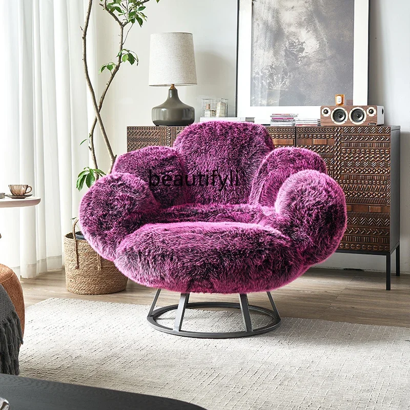 

Designer Leisure Chair Bear Paw Chair Plush Sofa Living Room Single Nordic Sofa Chair