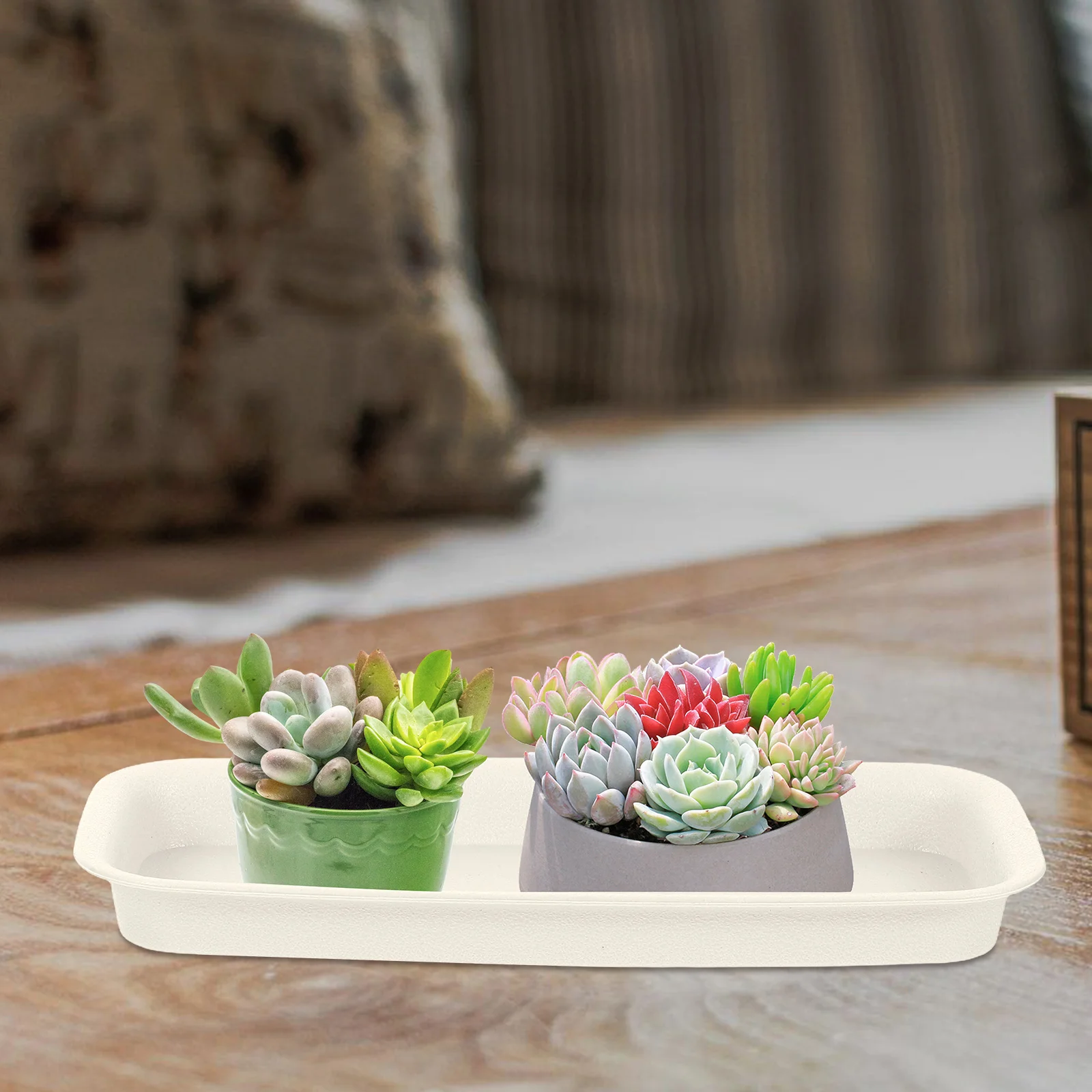 

3 Pcs Waterproof Tray Gardening Flowerpot Planter Trays Rectangular Saucers Plastic Drip