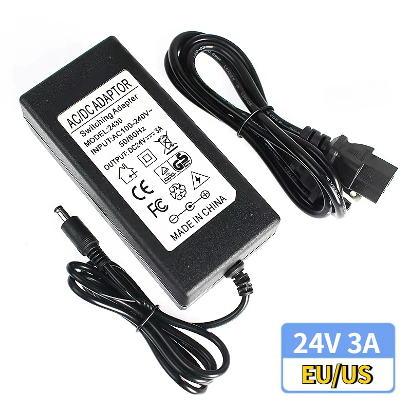 Switching Power Supply 24V 3A DC 220V To 24V Adapter Power for Transformer 220V To 24 Volt Universal Switch Charger