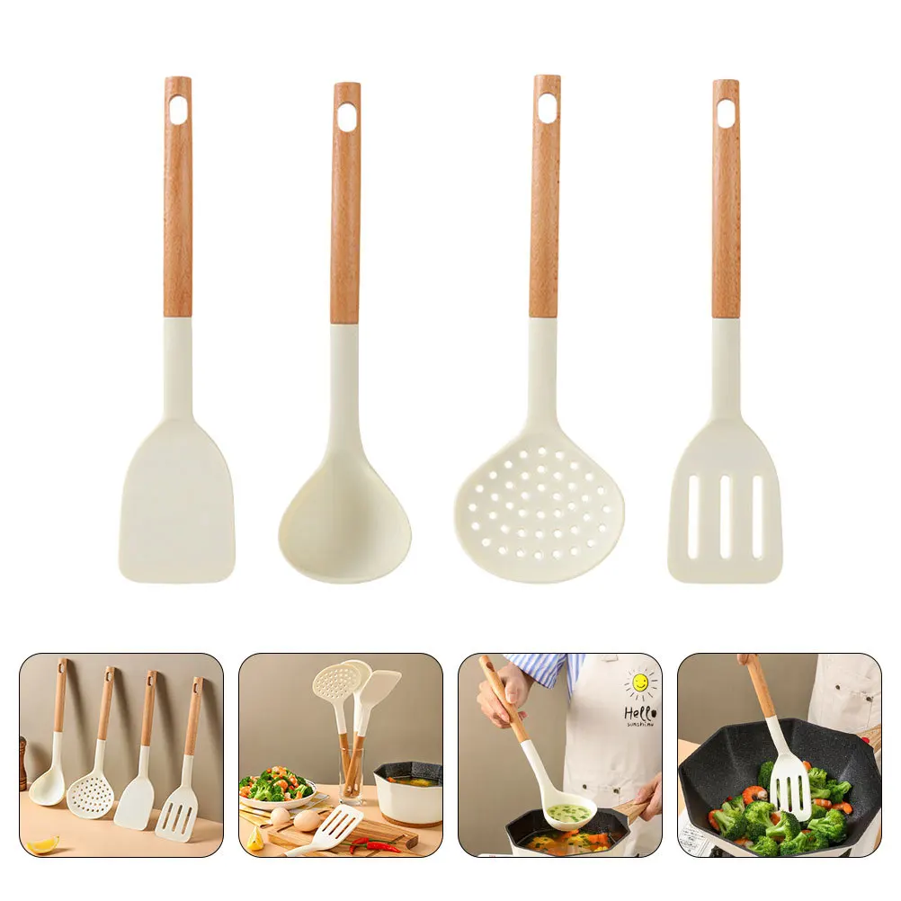 

1Set Silicone Cooking Utensils Set Kitchen Spatula Spoon Non-Stick Heat Resistant Cooking Tools for Home Restaurant Camping