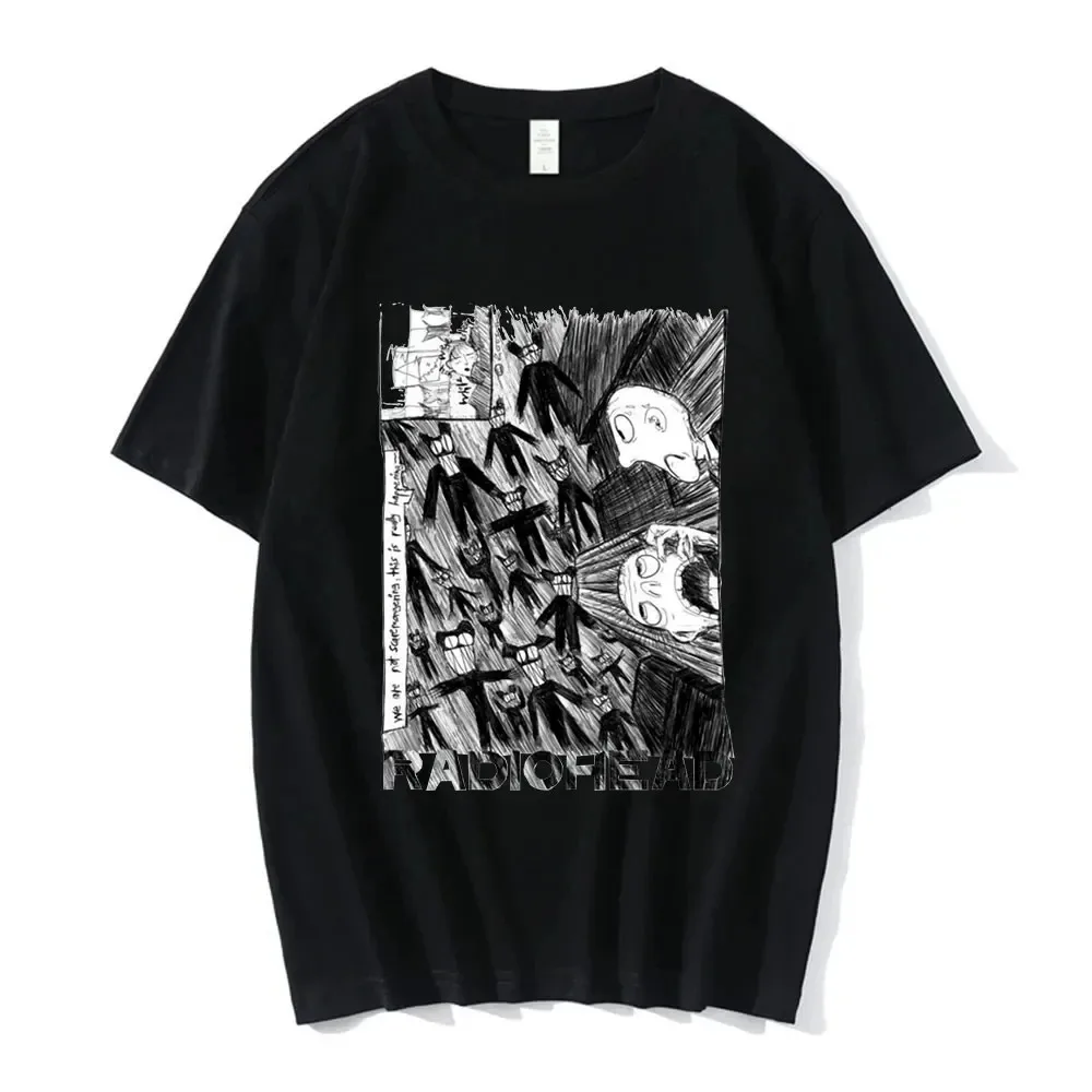 Retro Rock Band R-radiohead T Shirt Men T-shirts Hip Hop The Bends Music Album Print Tee Shirt Oversize Top Daily Streetwear