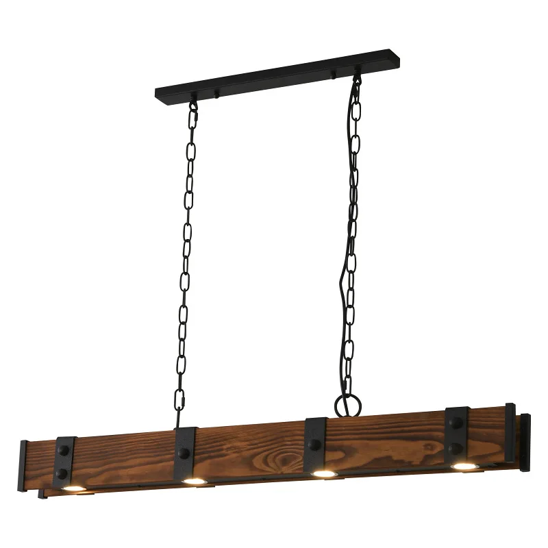 

Американский сельский индустриальный стиль, деревянная люстра, учебная лампа