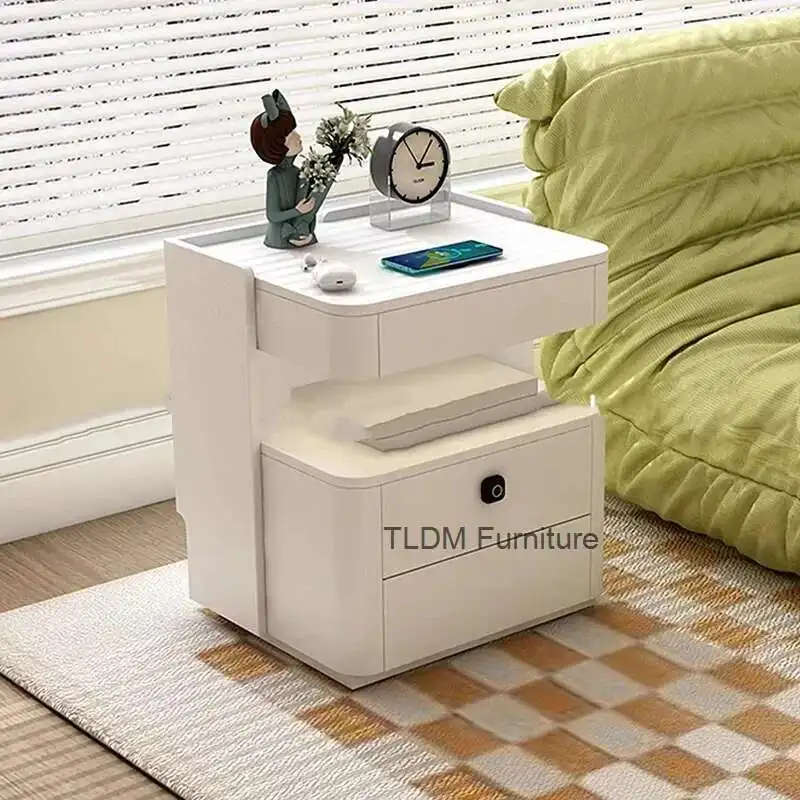 

Minimalist Trendy Night Table Modern Luxury Bedside Table Drawers Mesitas De Noche Para El Dormitorio Bedrooms Furniture