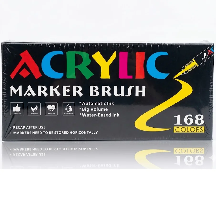 Acrylverfmarkers voor het beschilderen van stenen, Watervaste permanente acrylpennen voor glas, keramiek, canvas, schoenen ontwerpen en schoolprojecten - afbeelding 1