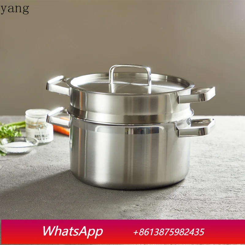 

LMM Household 304 Stainless Steel Steamer Thickened Double Layer Gift Pot Set