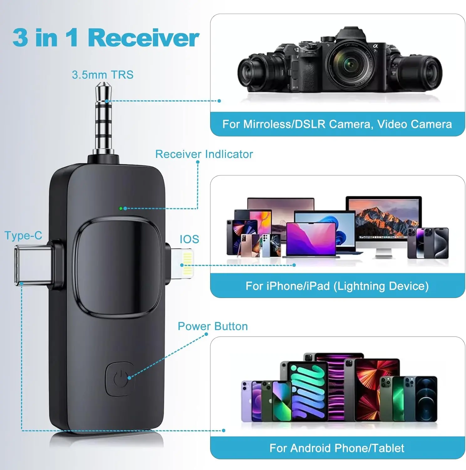 ميكروفون Lavalier 2025 نموذج جديد أداة البث المباشر لتصوير وتسجيل الهاتف المحمول، ميكروفون محمول للمقابلة الخارجية اللاسلكية، بسبب حجمها الصغير، يمكنك حملها معك وهي مناسبة لمعظم سيناريوهات العمل.