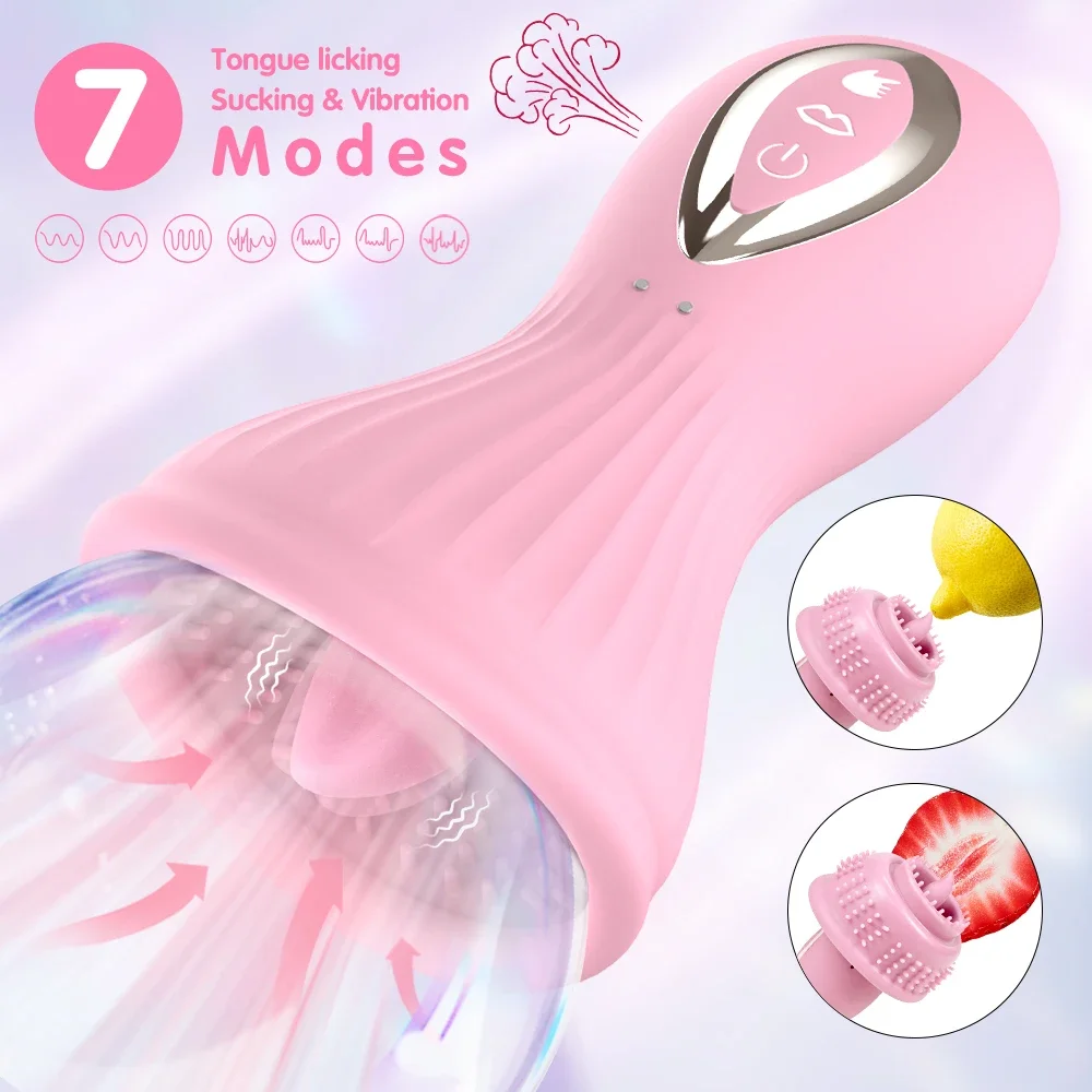 Sucking Vibrator for Women with Tongue Licking Oral Nipple Sucker Clitoris Stimulator Breast Enlargement Massager Adult Sex Toys