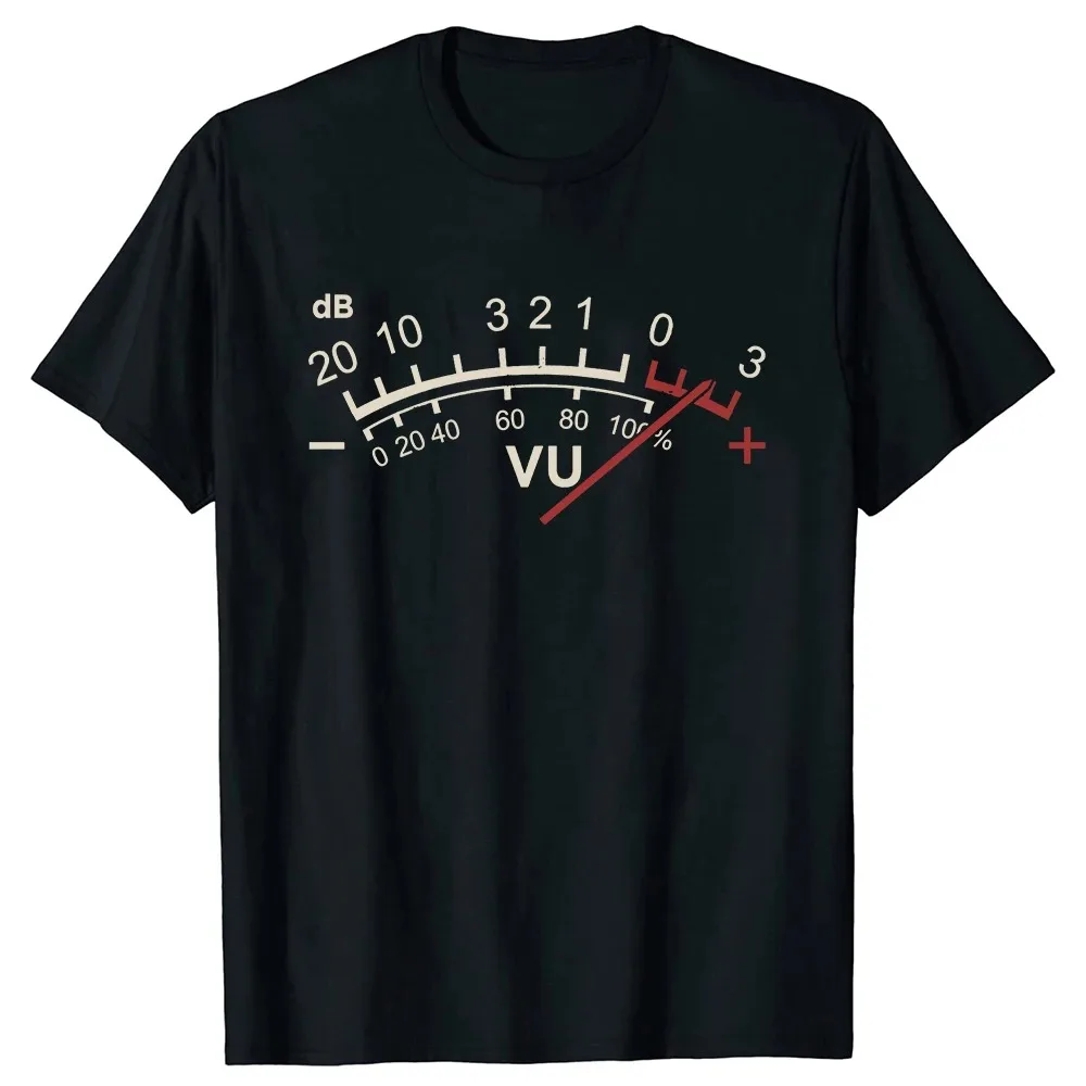 VU Meter Sound Engineer DJ Analog Audio Lover Design T-Shirt Camisas Men Tshirts for Men Geek T Shirt Summer Cotton