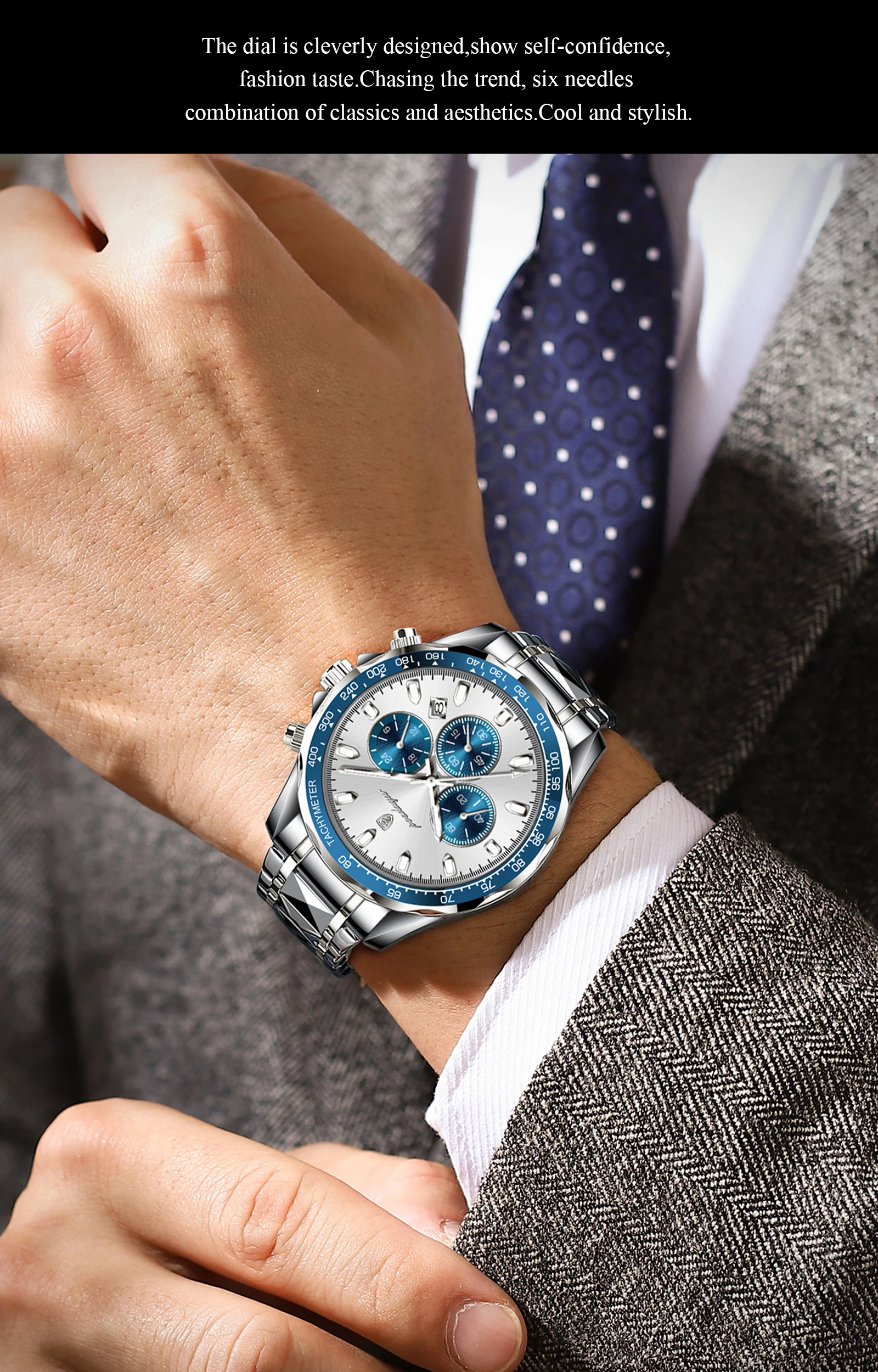 POEDAGAR Luxus Marke Männer Uhr Wasserdicht Leucht Edelstahl herren Uhren Chronograph Datum Quarz Business Uhr Für Mann – Detail 16