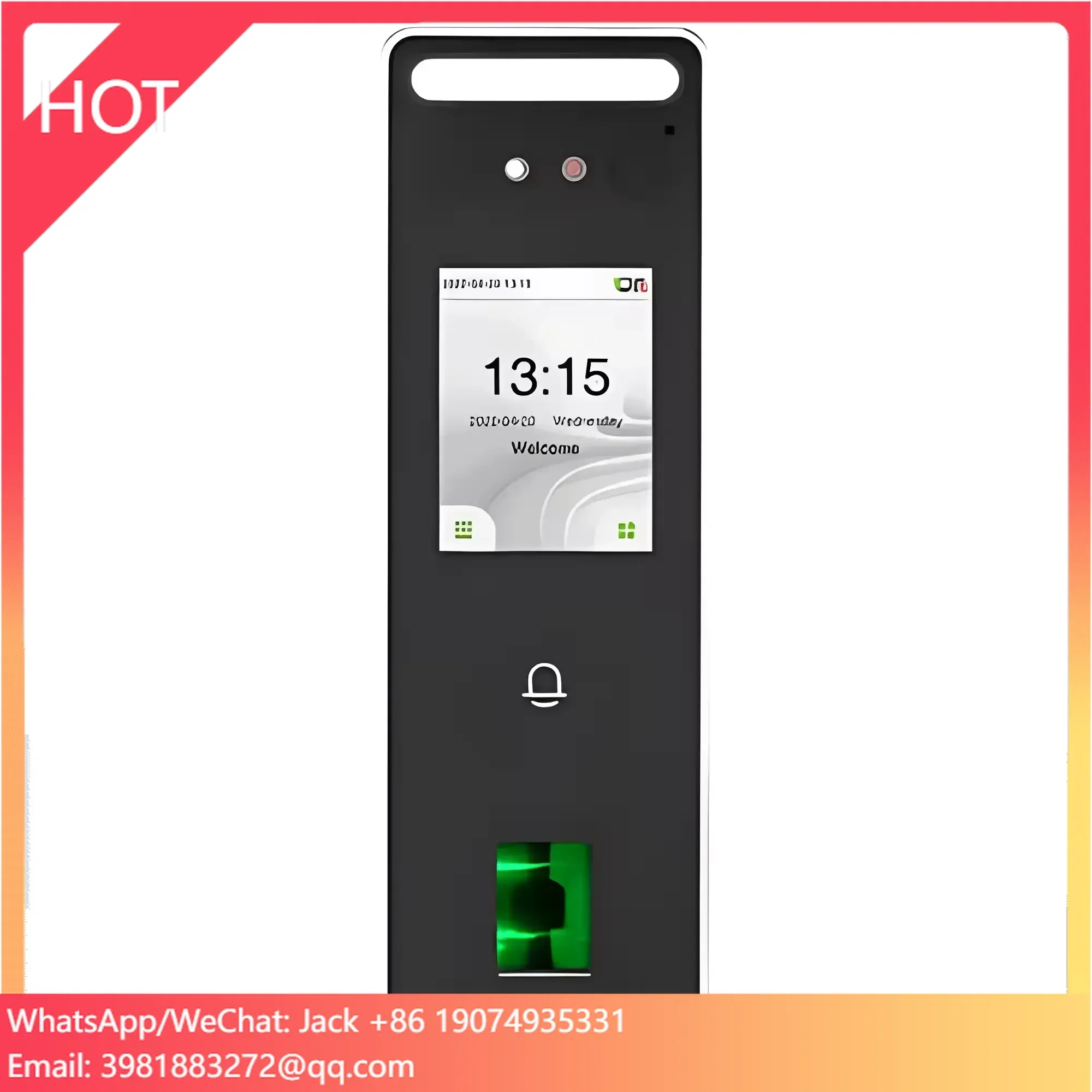 ZK Speedface-V3L Visible Light Facial Recognition Access Control Time Attendance Machine IP65 Waterproof