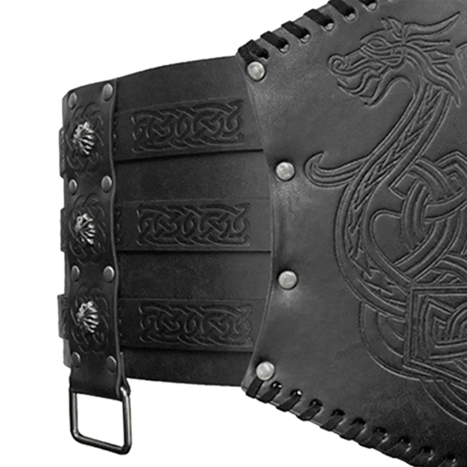 Gothic Medieval Waist Belt PU Leather Retro Cincher for Cosplay Stage Performance Renaissance Faire Accessory