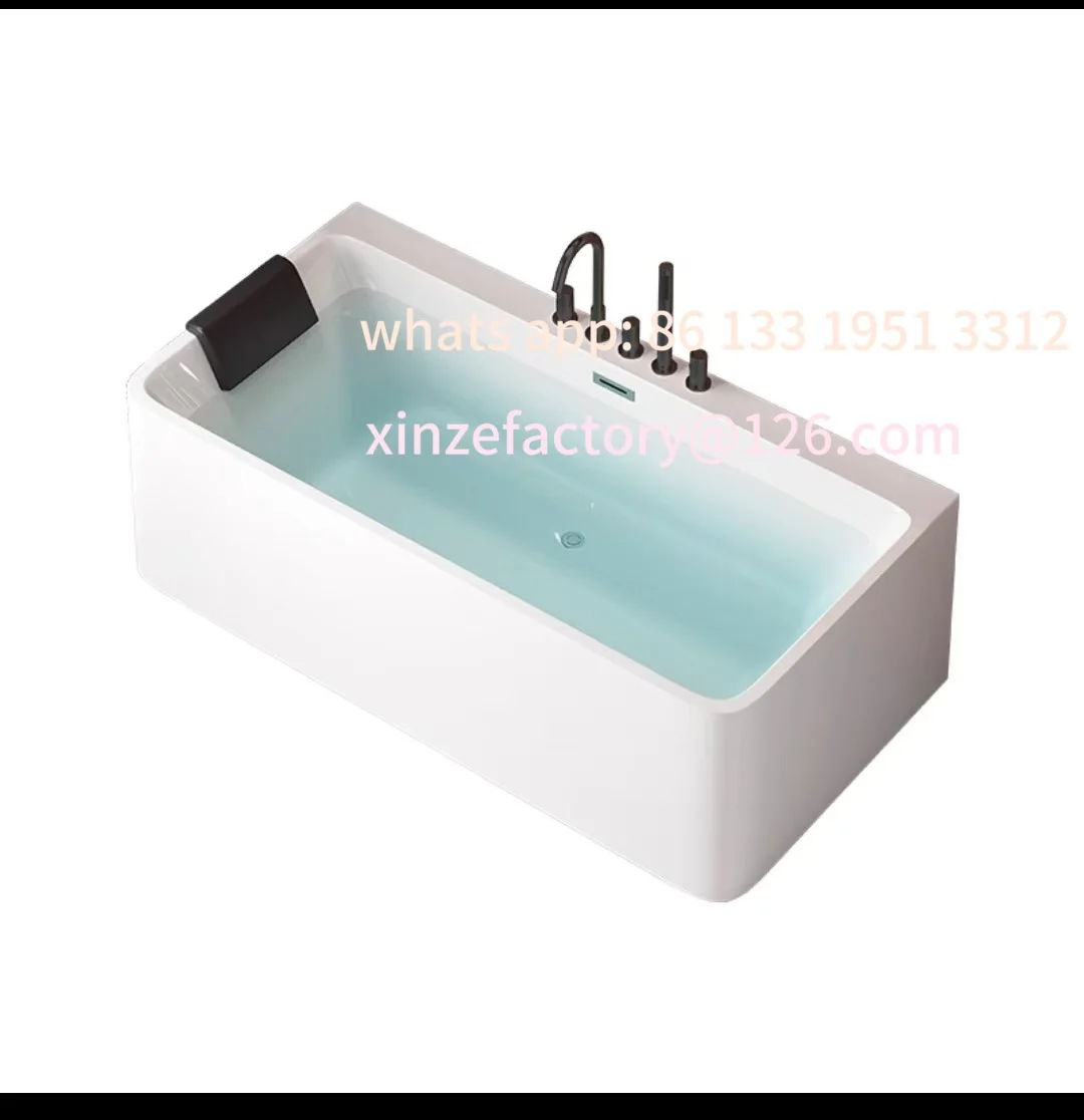

Customizable new square acrylic bathtub double-layer insulation seamless integrated family adult hotel B & B