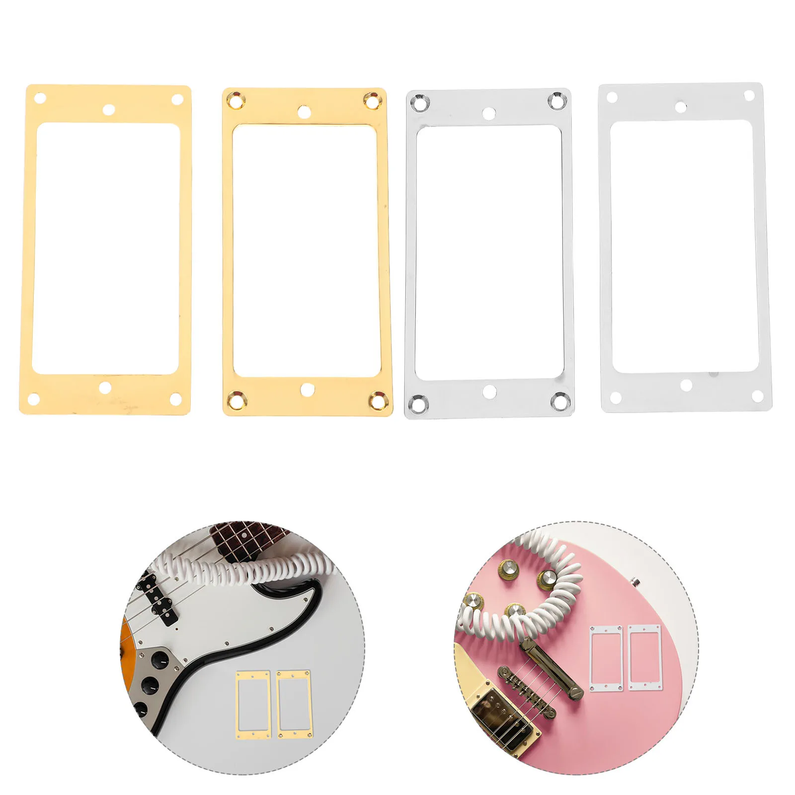 

4Pcs Electric Guitar Pickup Frames Versatile Compatibility Mounting Rings 2mm Thick Metal Guitar Pickups Frame