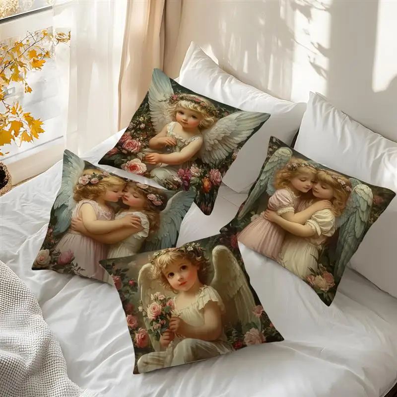 Embrace the Angel Cushion Covers 18x18Inch Couch Throw Pillow Case For Car Pillowcase Living Room Christmas Home Decoration