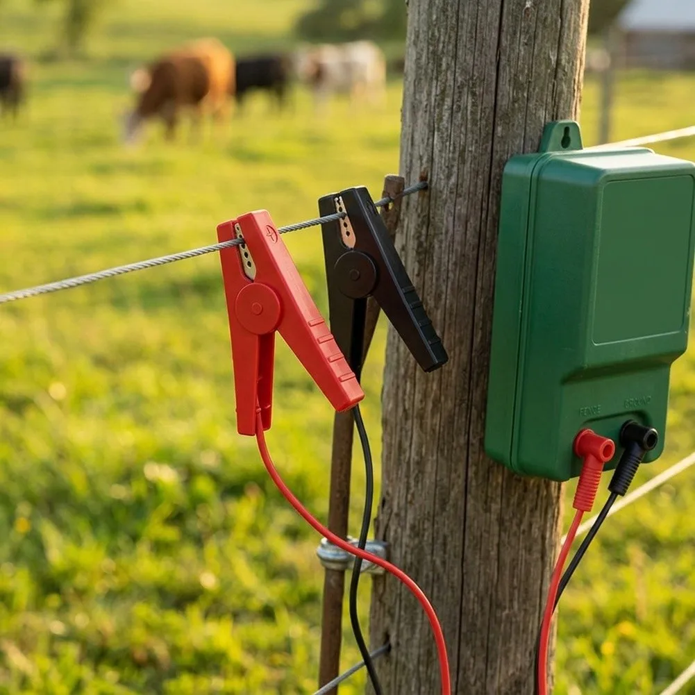 Electric Fence for charger Connection Kit With For Alligator Clips And Wires For Ranch Livestock And Garden Animal Control