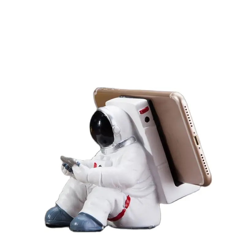 Resin Astronauts Ornaments Universal Cell Phone Stand Holder Spaceman Bracket Gift Toys Home Office Desk Decoration Birthday