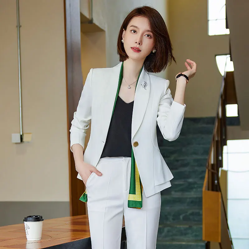 

Formal Uniform Designs Women Business Suits OL Styles Professional Office Ladies Pantsuits Blazers Trousers Set Work Wear