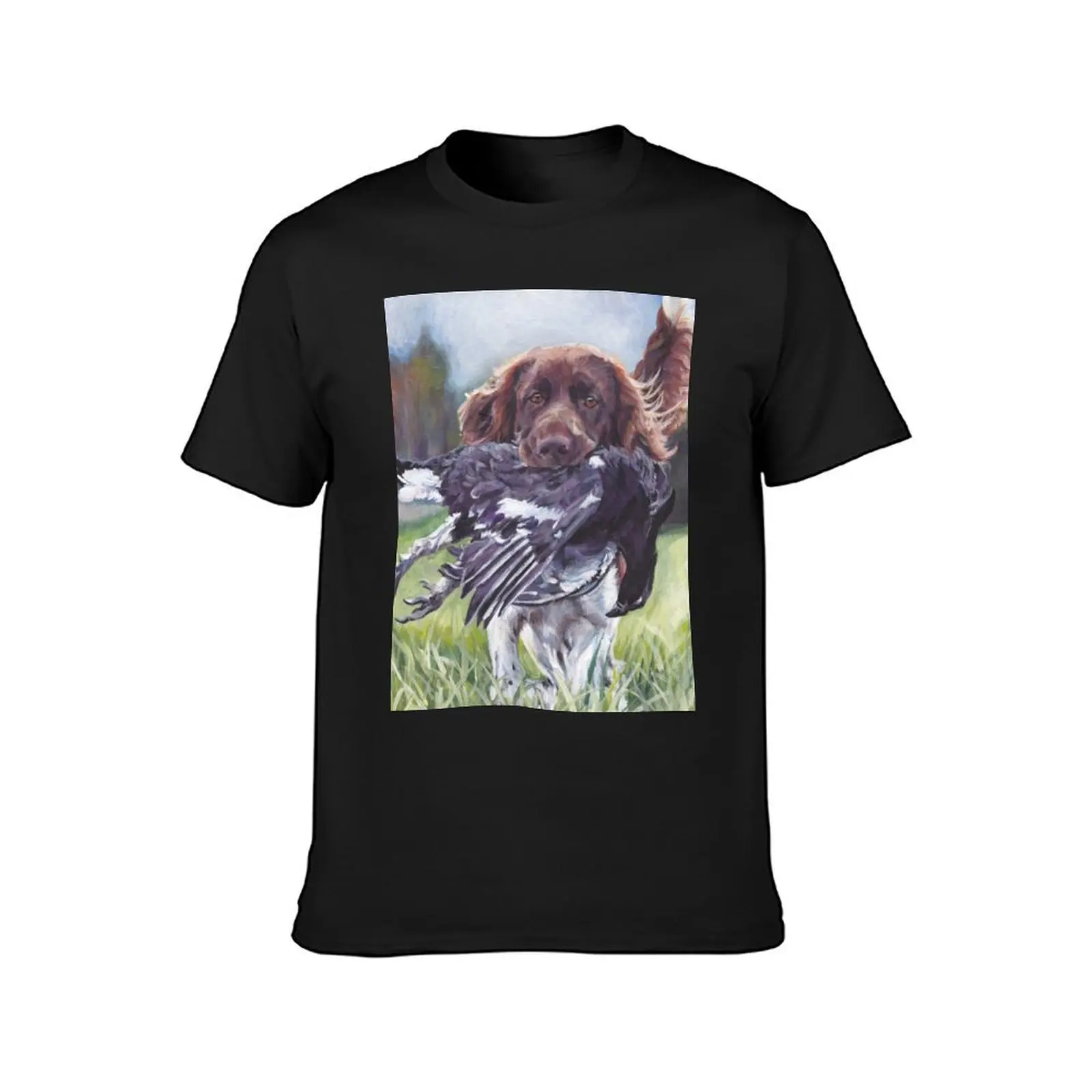 Small Munsterlander Pointer Fine Art Painting T-Shirt animal prinfor boys Short sleeve tee anime for a boy mens clothing