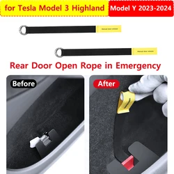 For New Tesla Model Y 3 Highland 2024 Rear Door Emergency Handle Rear Physical Open Door Lock Mechanical Switch Unlocking ModelY
