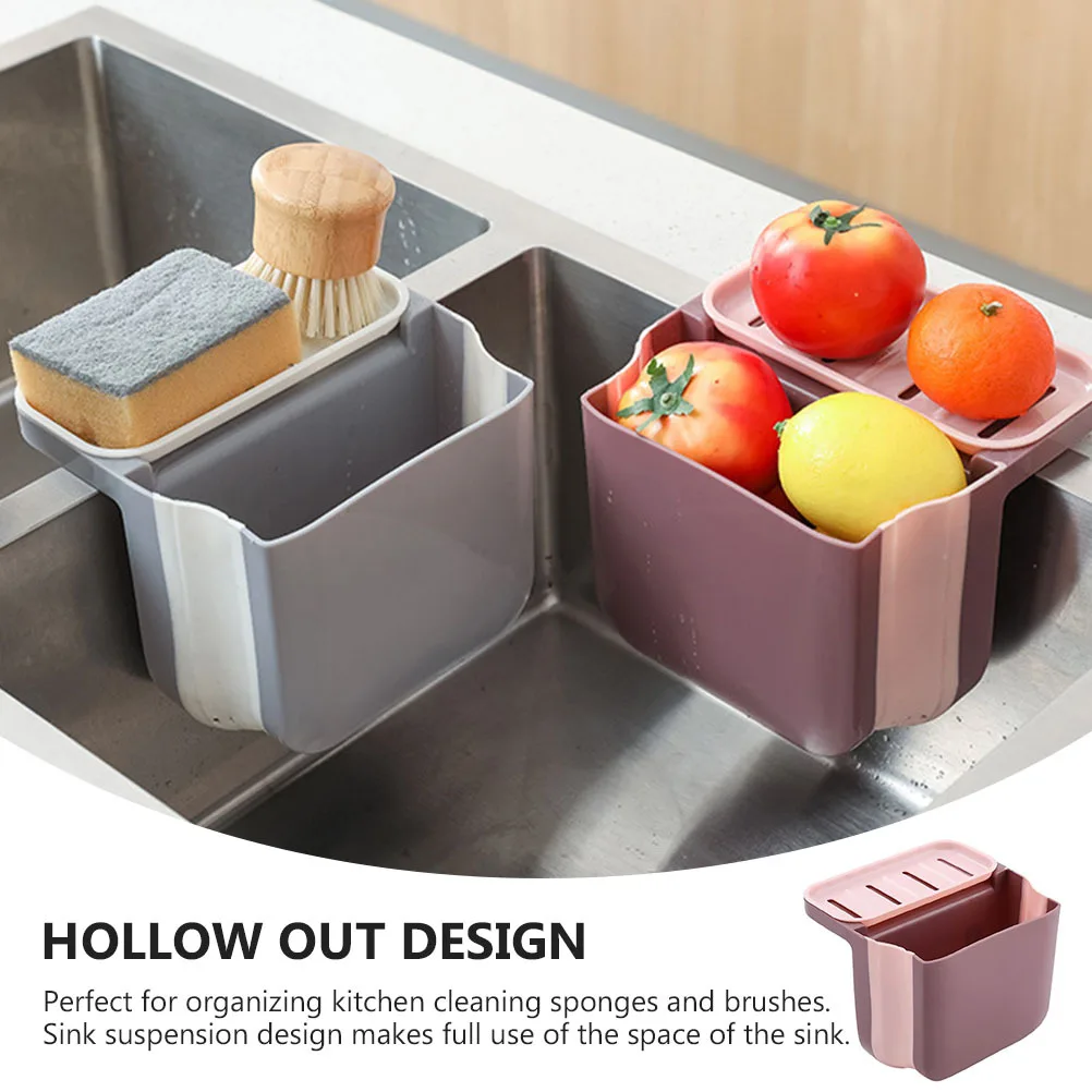 1Pcs Stretchable Drain Basket Kitchen Sink Rack Multipurpose Storage Rack Sponge Holder Efficient Organizer Kitchen Waste Basket