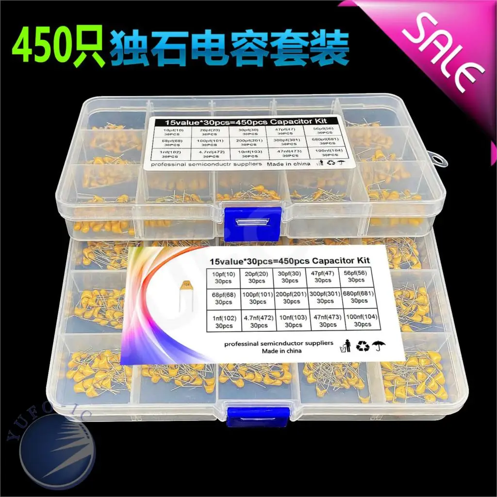 15value*30PCS 10pf-100nf Monolithic Capacitor Kit 20/30/47/56/68/100/200/300/680/pf 1/4.7/10/473/100/NF 104 102 103 101 473 101