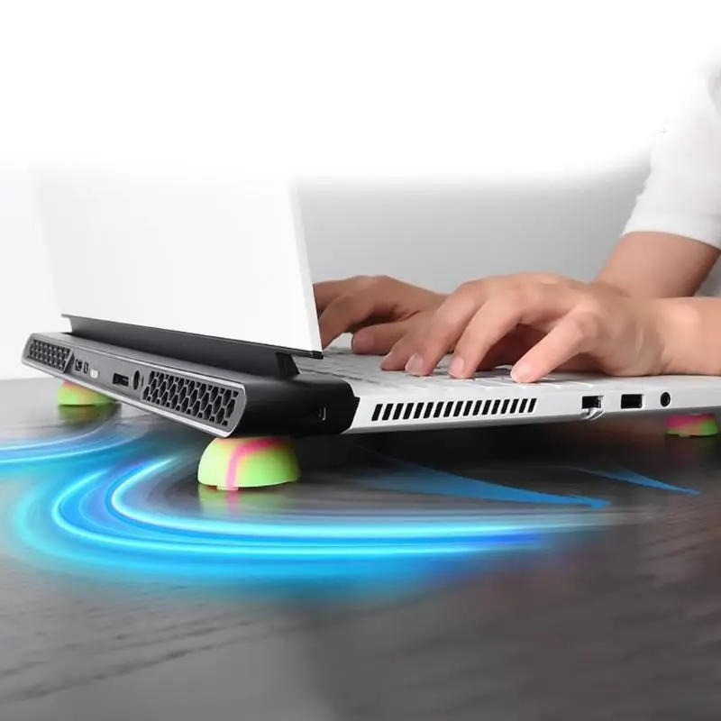 R53C Universal Ergonomic Laptop Risers Cooling Pad For Improved Heat Dissipation And AntiSlip Stability Tilt Design