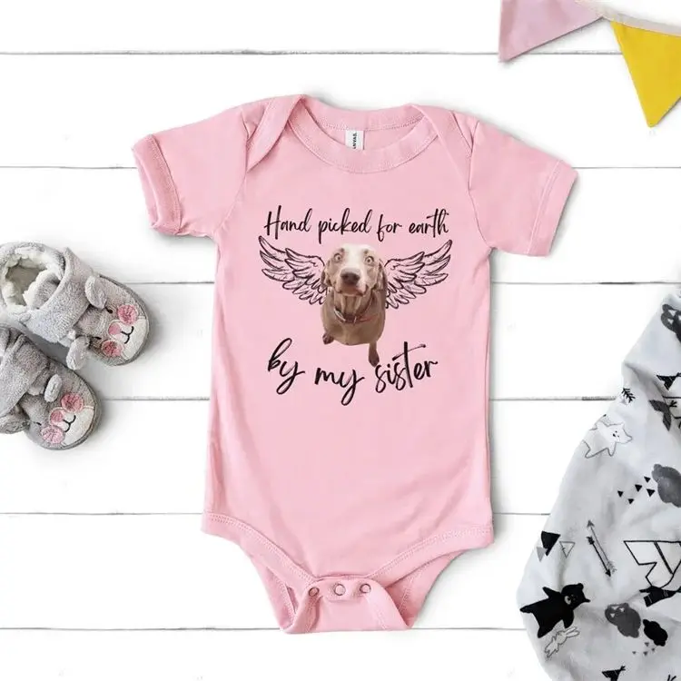 Custom Hand Picked From Heaven, Pet loss Baby Clothes, Text Personalized Baby, Pregnancy Announcement, Birth Reveal Baby, Baby S