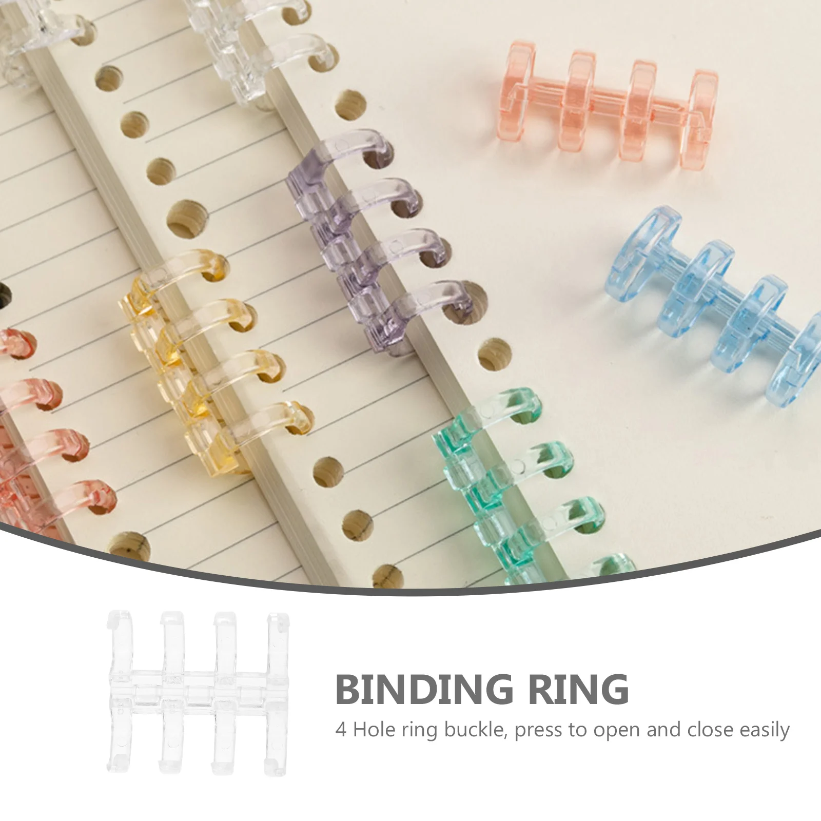 10Pcs File Binder Snap Premium Plastic Four-Hole Loose Leaf Binder Clips for Document Organization Stationery Set