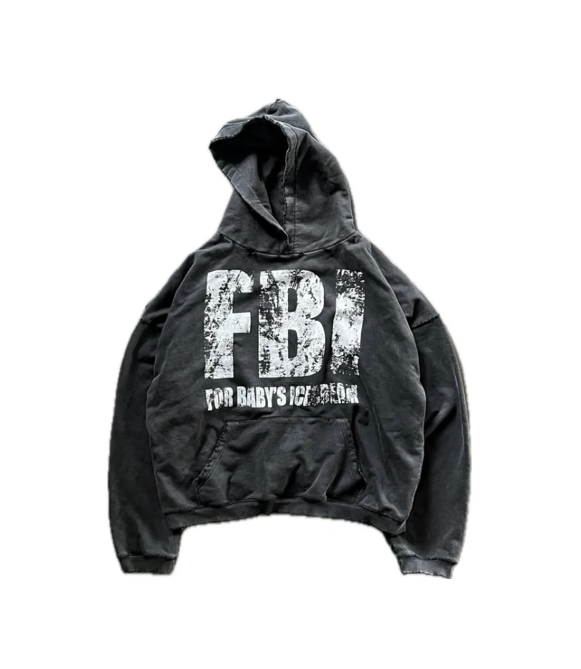 

Vintage Sense Aisle Hoodie War Girl FBI washing Destroys Hoodies and sweatshirts