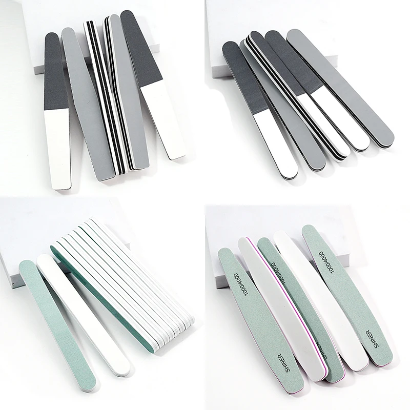 3/5/10Pcs Sponge Nail Buffer Files Sand Surface Shinning Art Nail Tips Rubber Polishing Strips Professional Manicure Accessories