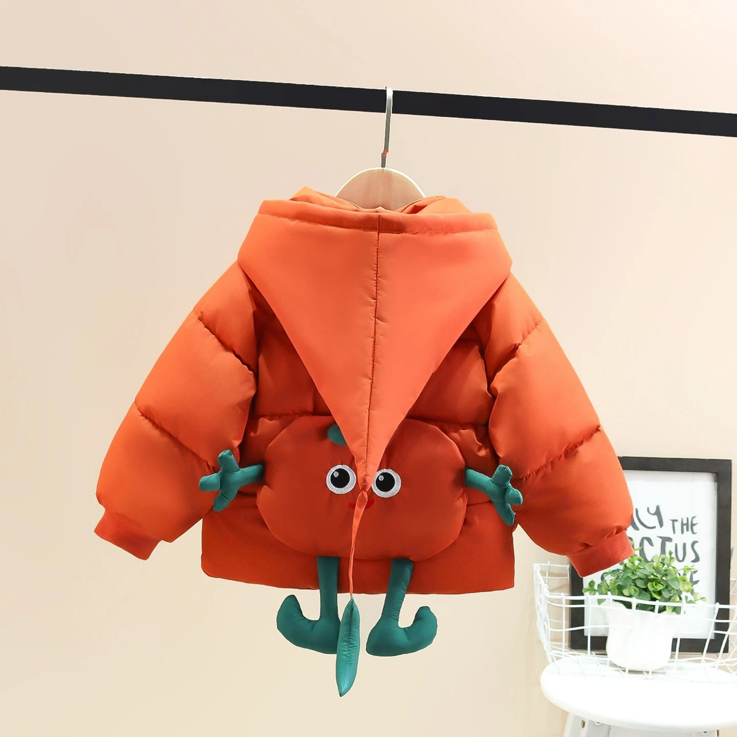 

Утепленная хлопковая куртка для малышей: зимнее теплое милое пальто с капюшоном, детское утепленное теплое хлопковое пальто с капюшоном для младенцев