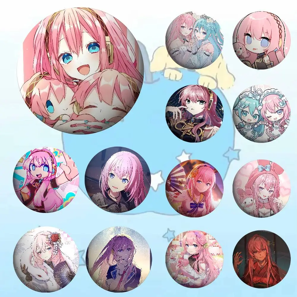

Cute M-Megurine L-Luka Badges Cartoon Lapel Pins Breastpin Badge Fans' Trinkets Presents People Backpack Adornments Jewelry Bits