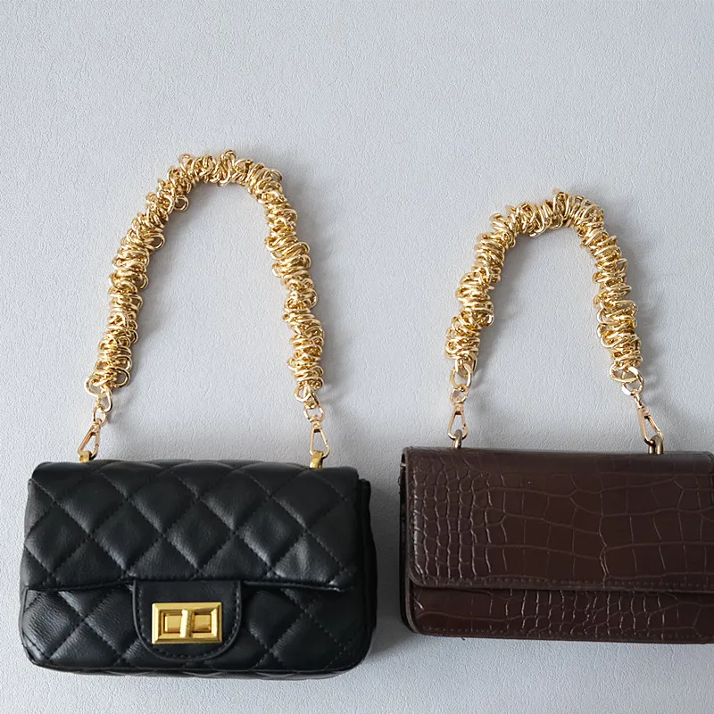 New Fashion Woman Bag Accessory Detachable Vintage Gold Alloy Chain Acrylic Bag Rope Strap Women Handbag Shoulder Handle Chains