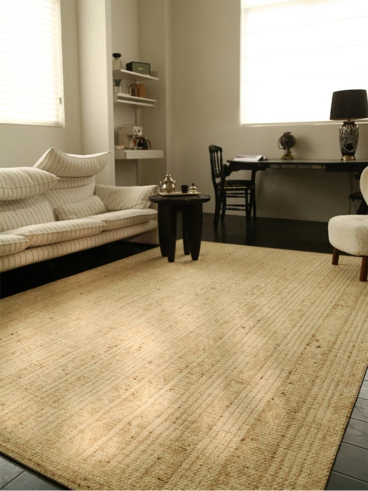 Solid Color Simple Carpet for Living Room Chinese Style Modern Large Wool Area Rug Floor Rug New Thick Bedroom Rug Non-slip Mat